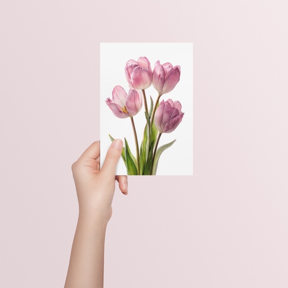 Watercolor Tulips Wall Art Illustration Print Poster Unframed - Picture 4 of 6